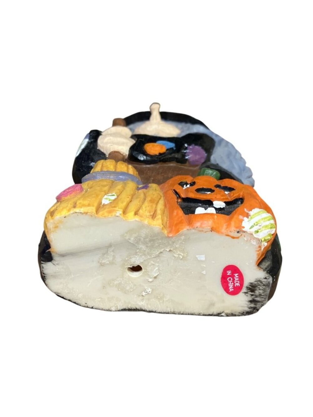 Hand Painted Halloween Witch Figurine With Broom & Pumpkin Rustic Fall Decor - Picture 8 of 11
